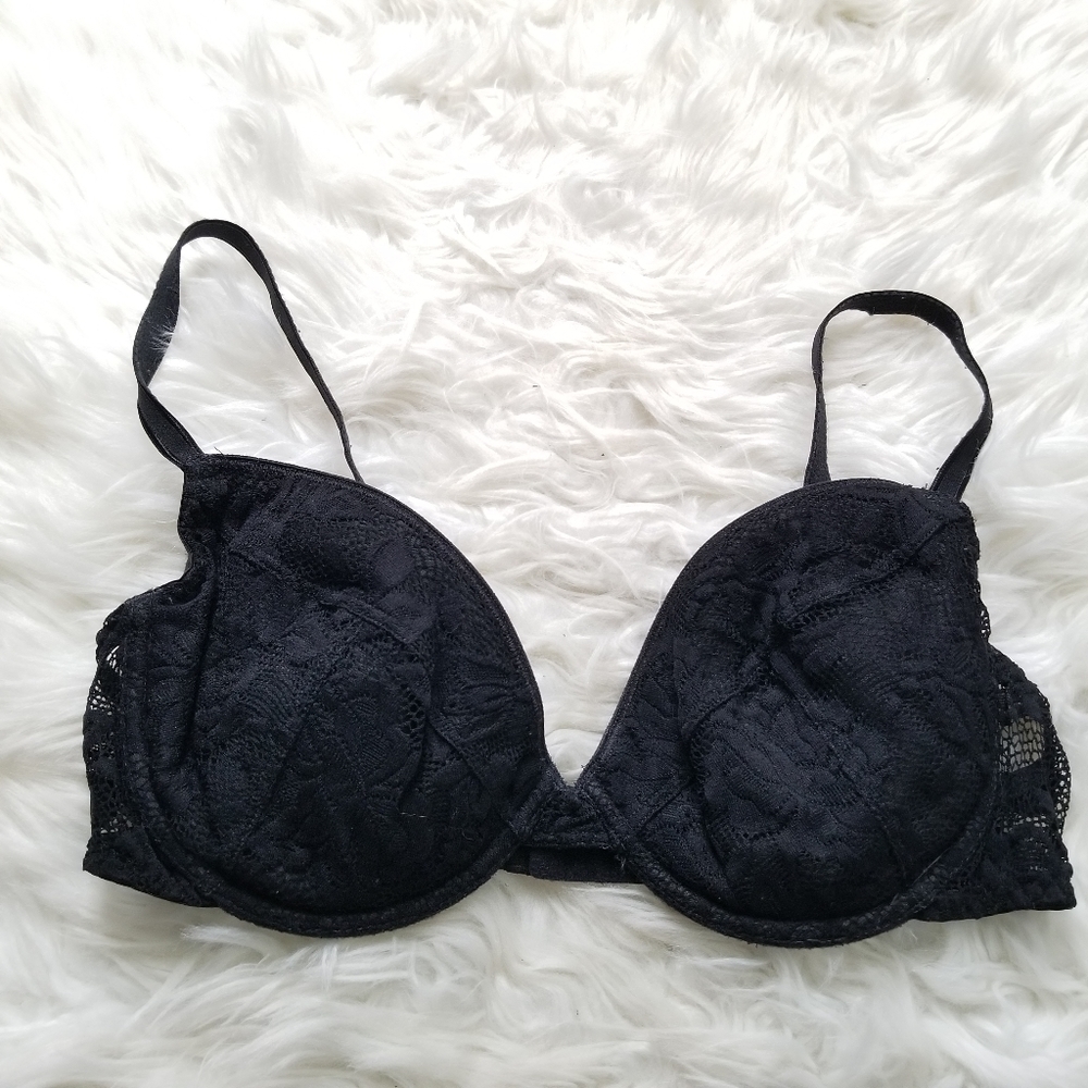 Vintage Victorias Secret 0698 Black Lace Bra 36C